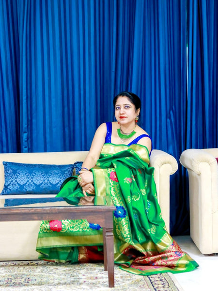 Ramya Pathak In Banarsi Silk Saree. Available In 6 Colours.