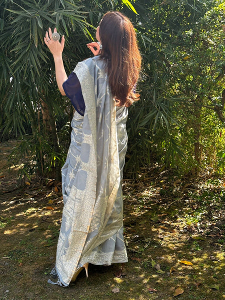 Naveena Kapoor In Banarsi Blended Cotton Silk Saree. Available In 4 Colours